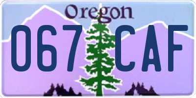 OR license plate 067CAF