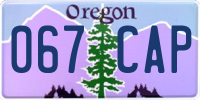 OR license plate 067CAP