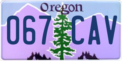 OR license plate 067CAV