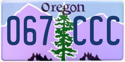OR license plate 067CCC