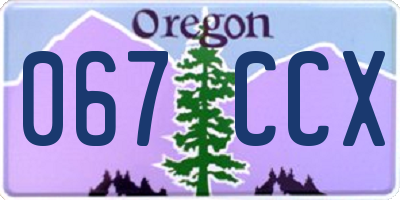 OR license plate 067CCX