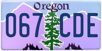 OR license plate 067CDE