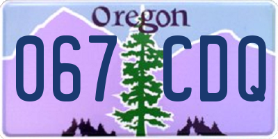 OR license plate 067CDQ