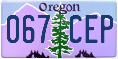 OR license plate 067CEP