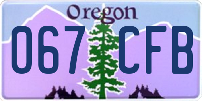 OR license plate 067CFB