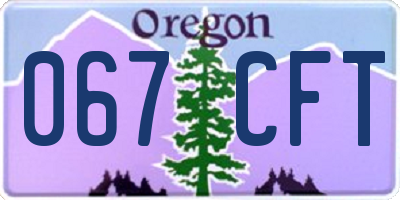 OR license plate 067CFT