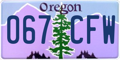 OR license plate 067CFW