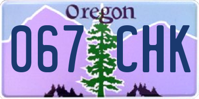 OR license plate 067CHK