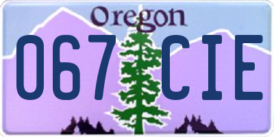 OR license plate 067CIE