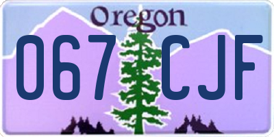 OR license plate 067CJF