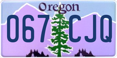 OR license plate 067CJQ