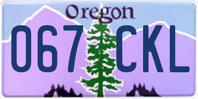 OR license plate 067CKL