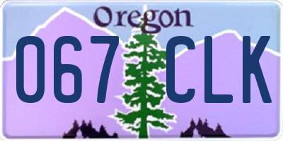 OR license plate 067CLK