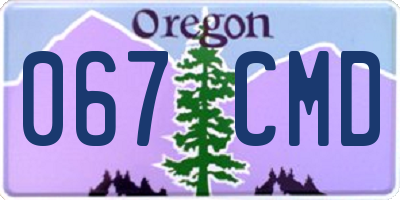 OR license plate 067CMD