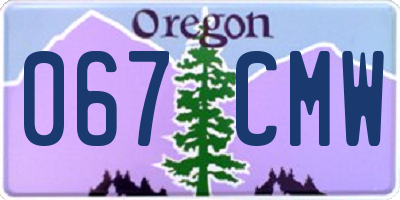 OR license plate 067CMW