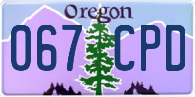 OR license plate 067CPD