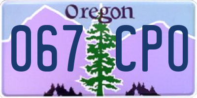 OR license plate 067CPO