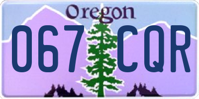 OR license plate 067CQR