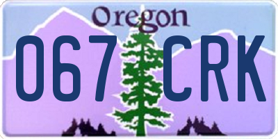 OR license plate 067CRK