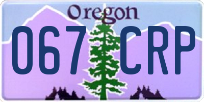 OR license plate 067CRP
