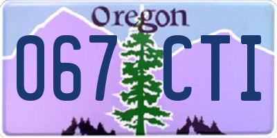 OR license plate 067CTI