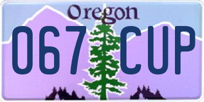 OR license plate 067CUP