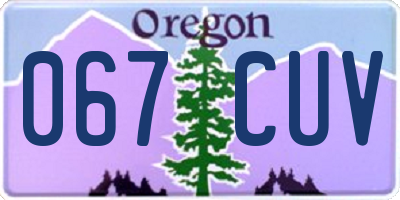OR license plate 067CUV