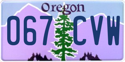 OR license plate 067CVW