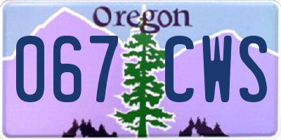 OR license plate 067CWS