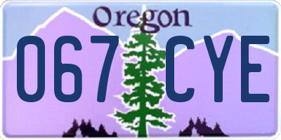 OR license plate 067CYE