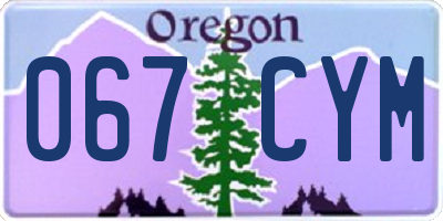OR license plate 067CYM