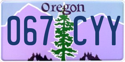 OR license plate 067CYY