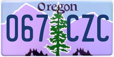 OR license plate 067CZC