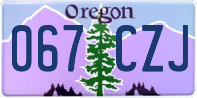OR license plate 067CZJ