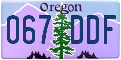 OR license plate 067DDF