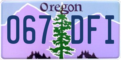 OR license plate 067DFI