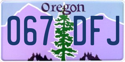 OR license plate 067DFJ
