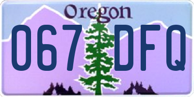 OR license plate 067DFQ