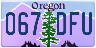OR license plate 067DFU