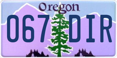 OR license plate 067DIR