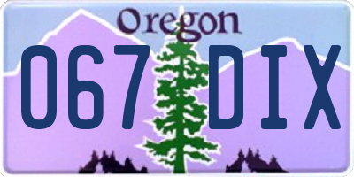 OR license plate 067DIX