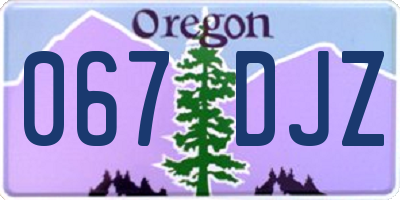 OR license plate 067DJZ