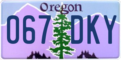 OR license plate 067DKY