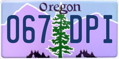 OR license plate 067DPI