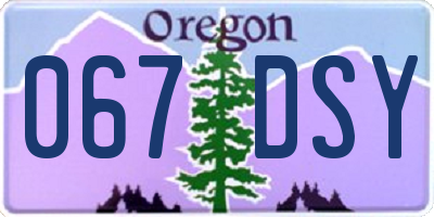OR license plate 067DSY