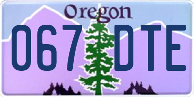 OR license plate 067DTE
