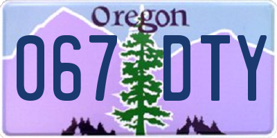 OR license plate 067DTY