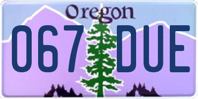 OR license plate 067DUE