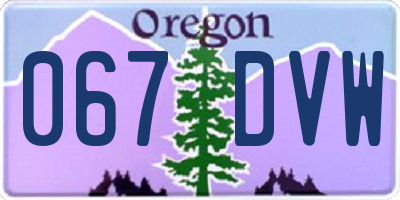OR license plate 067DVW