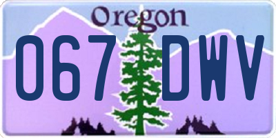 OR license plate 067DWV